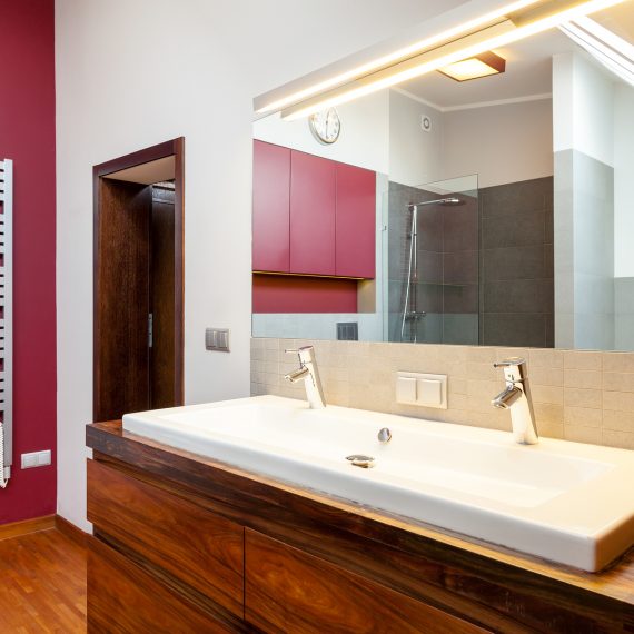 Solid timber bathroom vanity